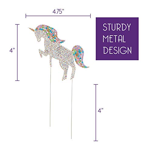 Ella Celebration Unicorn Birthday Cake Topper Unique Reusable Rainbow Rhinestone Cake Decorations For Party, Baby Shower, Event Supplies And Favors (Multicolor) #TOP1