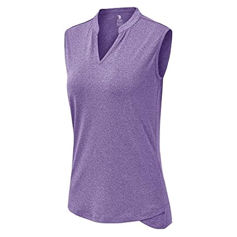 BASUDAM Polo de golf para mujer sin mangas morado Cover