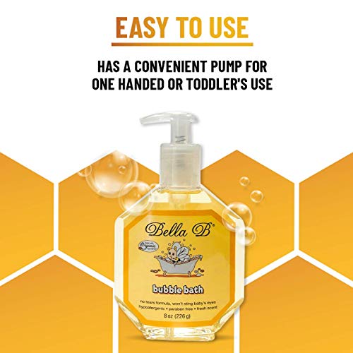 Bella B Bubble Bath For Baby & Kids 8 Oz - Organic Bubble Bath For Toddlers - Toddler Bubble Bath Tear-Free Baby Bubble Bath Organic - Natural Bubble Bath For Kids - Tear-Free Bubble Bath - Kids Bath #TOP5