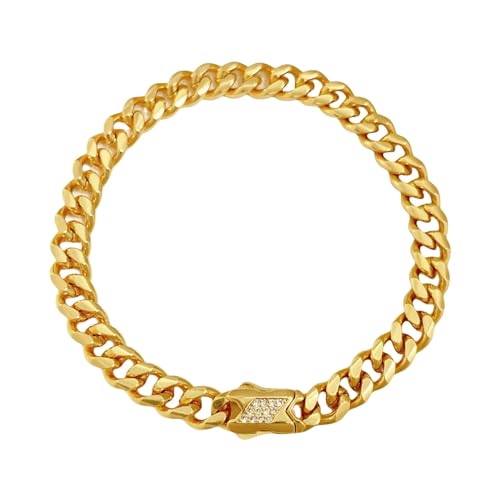 18K gold bracelet, women's light luxury accessory, moissanite solid Cuban chain, men's high-end gift