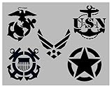 5 Branches United States Military Stencil - Reusable Stencil (8.5' x 11' Sheet) for Painting on Walls, Wood, Arts and Crafts (My Custom Stencils)