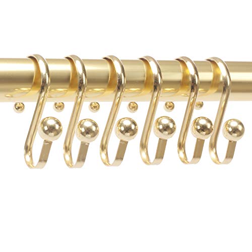 Gold Shower Curtain Hooks Rust Resistant Shower Hooks Rings For Bathroom, Set Of 12 #TOP1