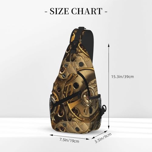 Cross Chest Bag Diagonally-Cool Steampunk Gears Print Durable Hiking Daypacks With Large Capacity For Women Men3