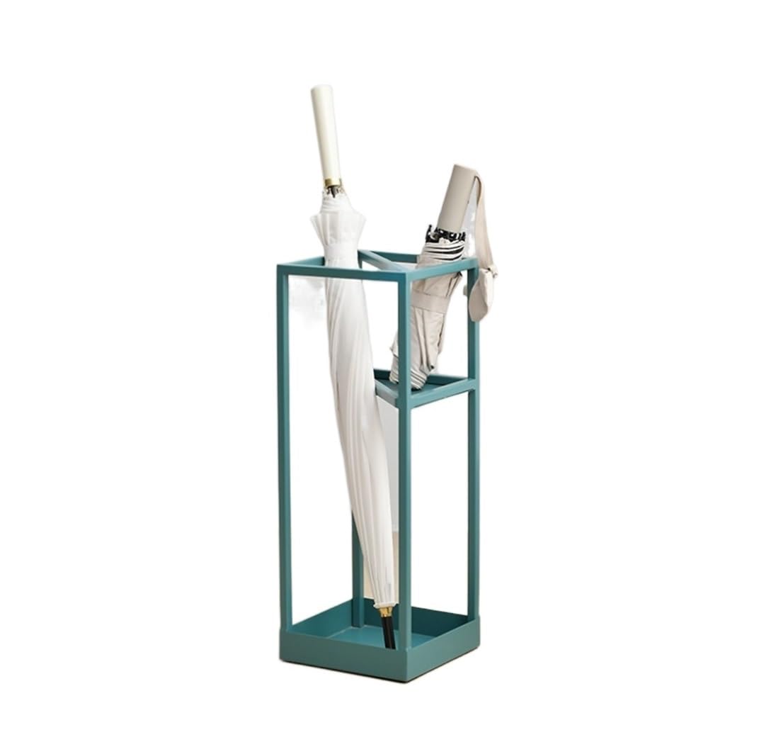 FCXWEVR Freestanding Metal Umbrella Stand Holder for Entryway Geometric Matte Design Blue 20.5 * 20.5 * 53.3cm