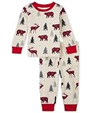 The Children's Place baby girls Family Matching Christmas Holiday Sets, Snug Fit 100% Cotton, Adult, Big Kid, Toddler, Pajama Set, Buff Bear, 3T US