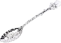 Vista 5 de Cuchara de cabeza de cristal, barra de comedor, mini cuchara de café, cubiertos, cuchara de té de postre, estilo real, estilo vintage, aleación