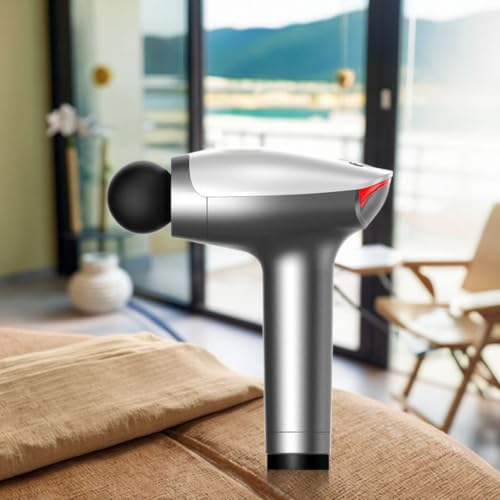 Image of 4-Head Massage Gun, Deep Tissue Muscle Massager 20 Intensities & 6 Massage Modes, 4-Head Back Massager for Pain Relief in Back, Leg, Neck, Shoulder and Body, Rechargeable, Quiet, and Lightweight (SILVER)