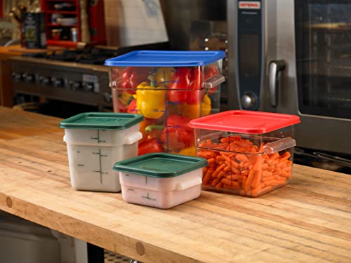 Image of Carlisle FoodService Products Squares Square Food Storage Container with Stackable Design for Catering, Buffets, Restaurants, Plastic, 4 Quarts, White