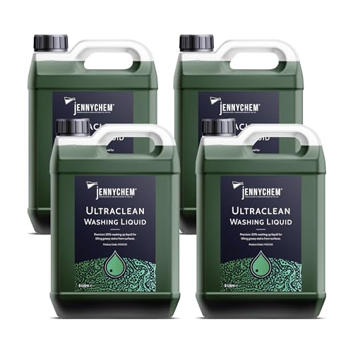 Ultraclean Washing Up Liquid 4x5L – Apple Fragrance Concentrated Dishwashing Detergent (20%) | Bulk Household & Commercial Kitchen Cleaner – Tough on Grease & Stains