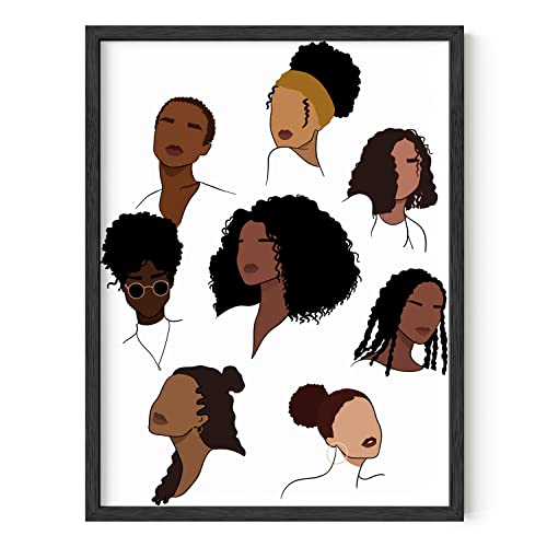 HAUS AND HUES Black Girl Wall Art & Hair Posters for Women - Black...
