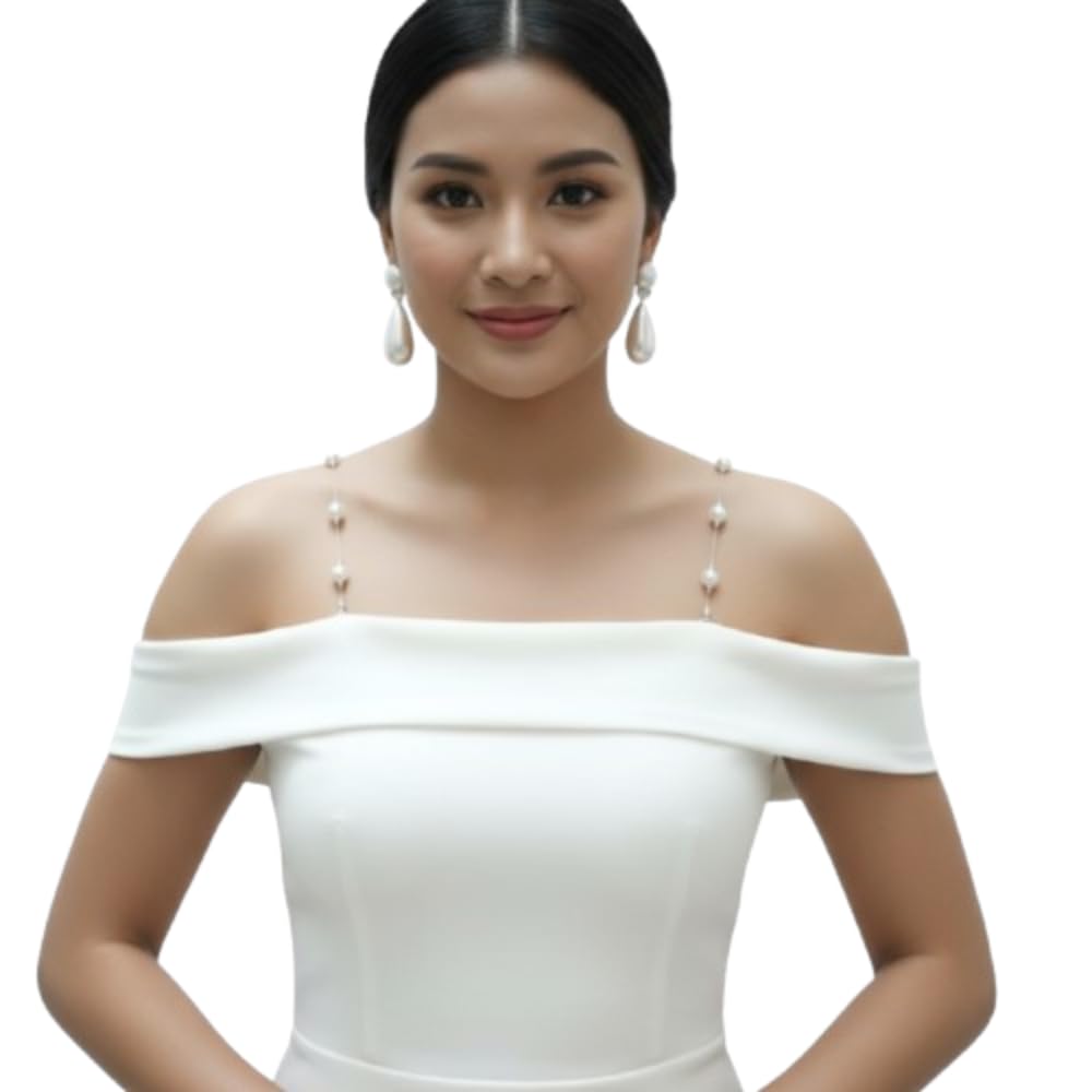 Elegant Pearl Bra Strap for Women – Adjustable, Invisible Clear Strap with Faux Pearl Beads – Non-Slip, Comfortable & Durable Replacement