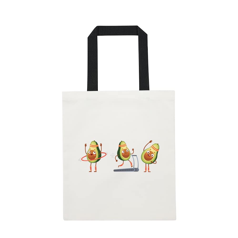 Avocado Printed Canvas reusable grocery bags, Foldable Casual Travel HandBag, Shoulder Beach Tote Bags, Shopper bag eco friendly super strong washable Storage bags Shopping bag Canvas bag for Women
