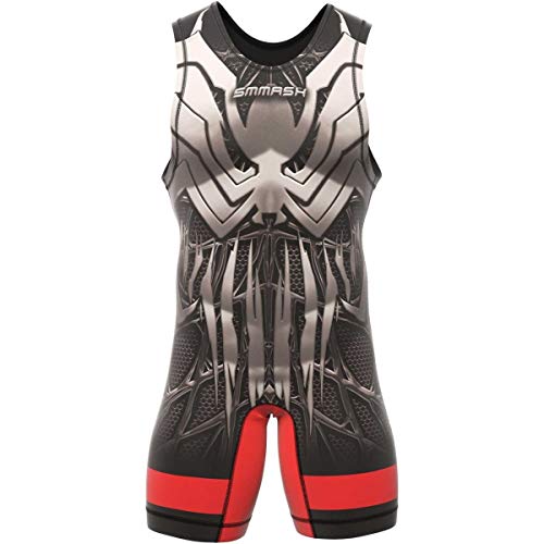 SMMASH Venomous Professionnel Wrestling Singlet Homme, Bodysuit Sport Workout, Body avec Élastique à l'Ouverture des Jambes, Matériau Antibactérien et Durable, Fabriqué dans l'UE (M)