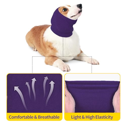 Image of Nanaki Dog Hood Calming Ear Wrap - Quiet Headband, Head Cover Snood, Fireworks Muffs, Grooming and Force Drying Pet Protector for Anxiety Relief and Noise Reduction