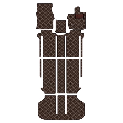 【次世代レザーマット】Aviles アルファード・ヴェルファイア 20系 フロアマット(02:前期7人CSスライドOT手動, 07:カーボン柄 × 焦げ茶)