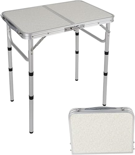 Miniatura 1 de Mesa pequeña plegable de aluminio portátil de 2 pies mesa plegable para exteriores ligera altura ajustable para campamento picnic cocina playa 2