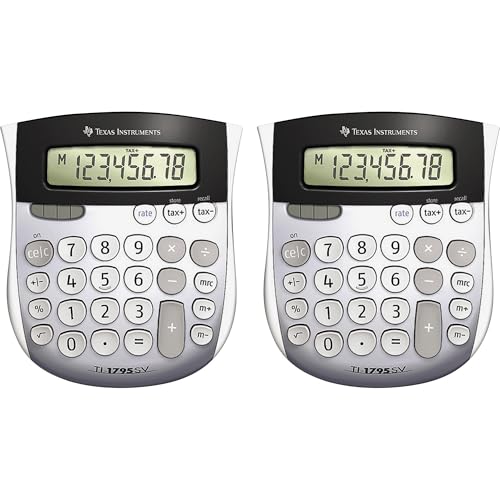 Texas Instruments TI1795SVBD Calculators Mini, Dual Power, 4-7/8 x5-2/3 x Inch, 2/PK