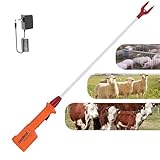 Rechargeable Cattle Prod for Cows Hogs Goat Sheep Waterproof Livestock Prod for Animals and Big Large Dogs, Electric Prod Total Length 38.5 inch (with 28″ Length Shaft)