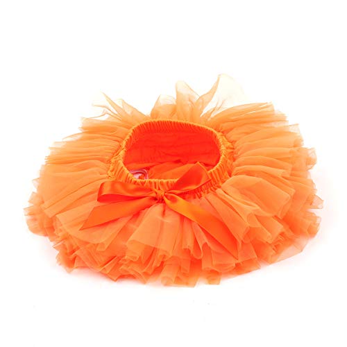 Saia tutu macia para bebês meninas da Slowera (saia) de 0 a 36 meses, Laranja, 12-24 Months