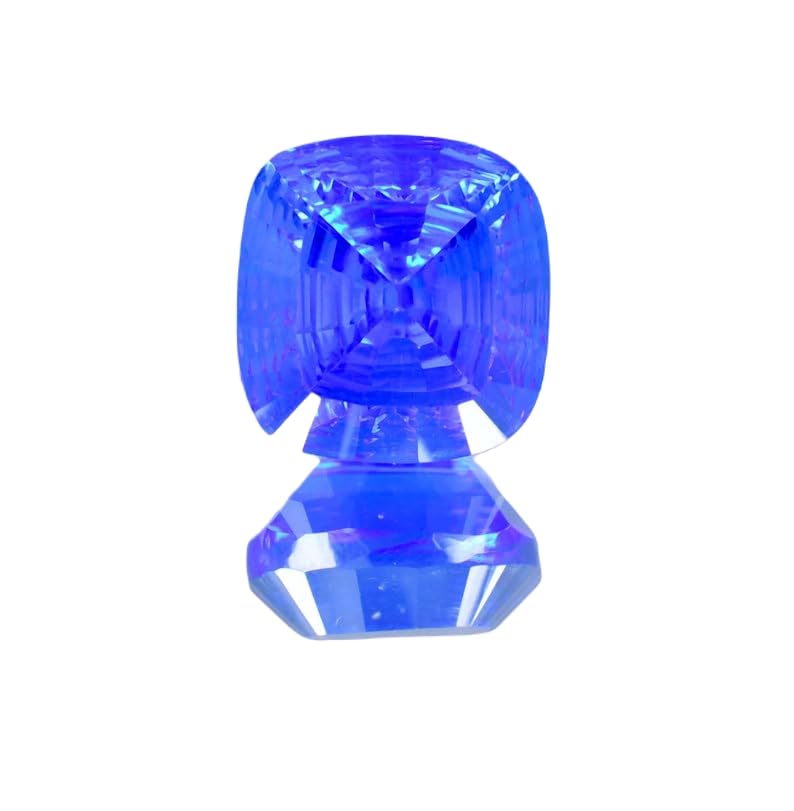 Tanzanite naturelle de forme coussin à facettes éclatantes