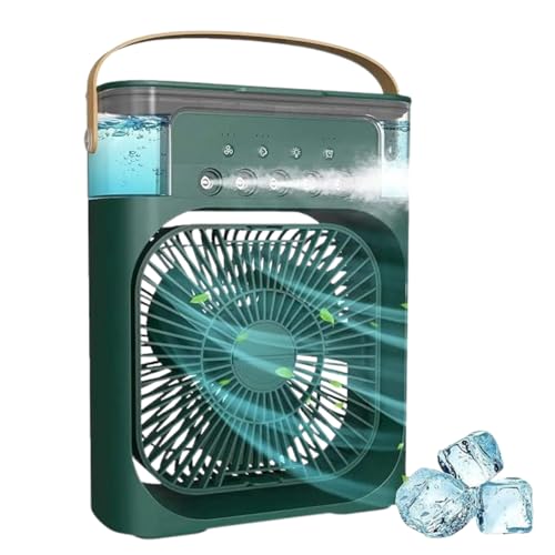 Image of VoiDrop Mini Cooler 3-in-1 Portable Air Cooler for Room Cooling, Home, Office | 7 LED Colors, 3 Wind Speeds, 3 Spray Modes, Timer (1 /2 /3H), USB Powered | Green