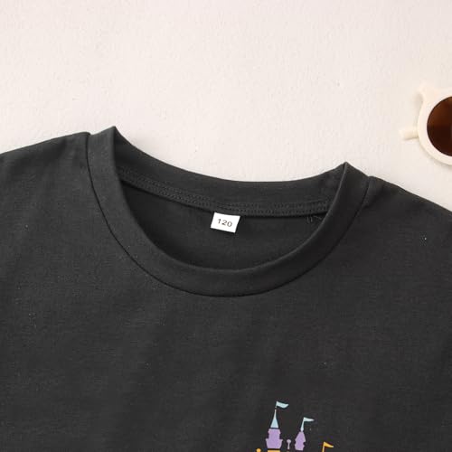 Image of CM C&M WODRO Magic Kingdom Shirt for Kid Castle Graphic T-Shirt Girls Holiday Fairy Tale Tee Summer Casual Short Sleeve Tops