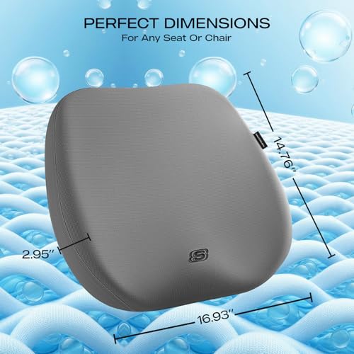 Image of Skechers Seat Cushion Premium Gel & Memory Foam-Office Chair Cushion for Tailbone Pain Relief,Butt Pillow for Office Chair,Car seat Cushion,Long Sitting Office Workers,and Car Drivers,Gray