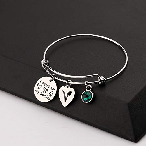 BAUNA Vegan Bracelet Vegetarian Jewelry I Don’t Eat My Homies Animal Rescue Lovers Vegetarianism Gift For Friends3