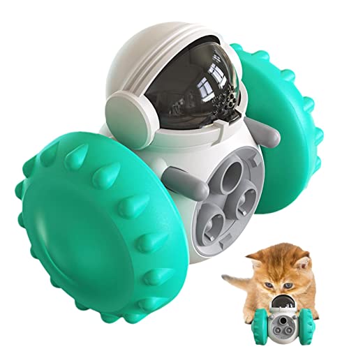 Aibyks Comida para Perros, Juguetes enriquecimiento para Perros con Rueda Robot, Juguetes interactivos para Perros, dispensador golosinas para Perros, comedero Lento