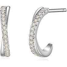 Lightweight Huggie Hoop Earrings for Women 14K Gold Plated | Rose Gold | 925 Sterling Silver Hypoallergenic Cubic Zirconia Hoops Earring