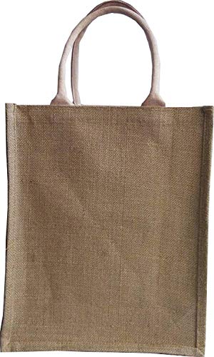 Kvr Natural Jute Burlap Wine Beer Water Bottle Cum Can Carrier Bag With Option To Use As Grocery & Lunch Bag, Eco Environment Friendly Versatile Flexible (6 Bottle Bag, Natural) #TOP2