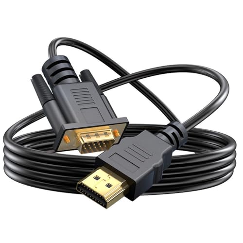 QMQJIA HDMIs to VGA Cable HDMIs to VGA Adapter Gold Plate Connectors Cord for Computer Monitors Projectors HDTV Plugs and Play