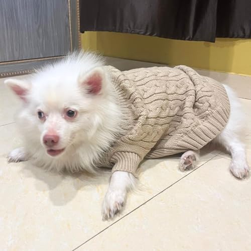 Image of Lulala Dog Sweater for Winter | Warm Knitted Woolen Sweater for Small & Medium Dogs | Cozy Cable Knit Pullover for Pets | Soft & Stretchable Winter Dog Clothes