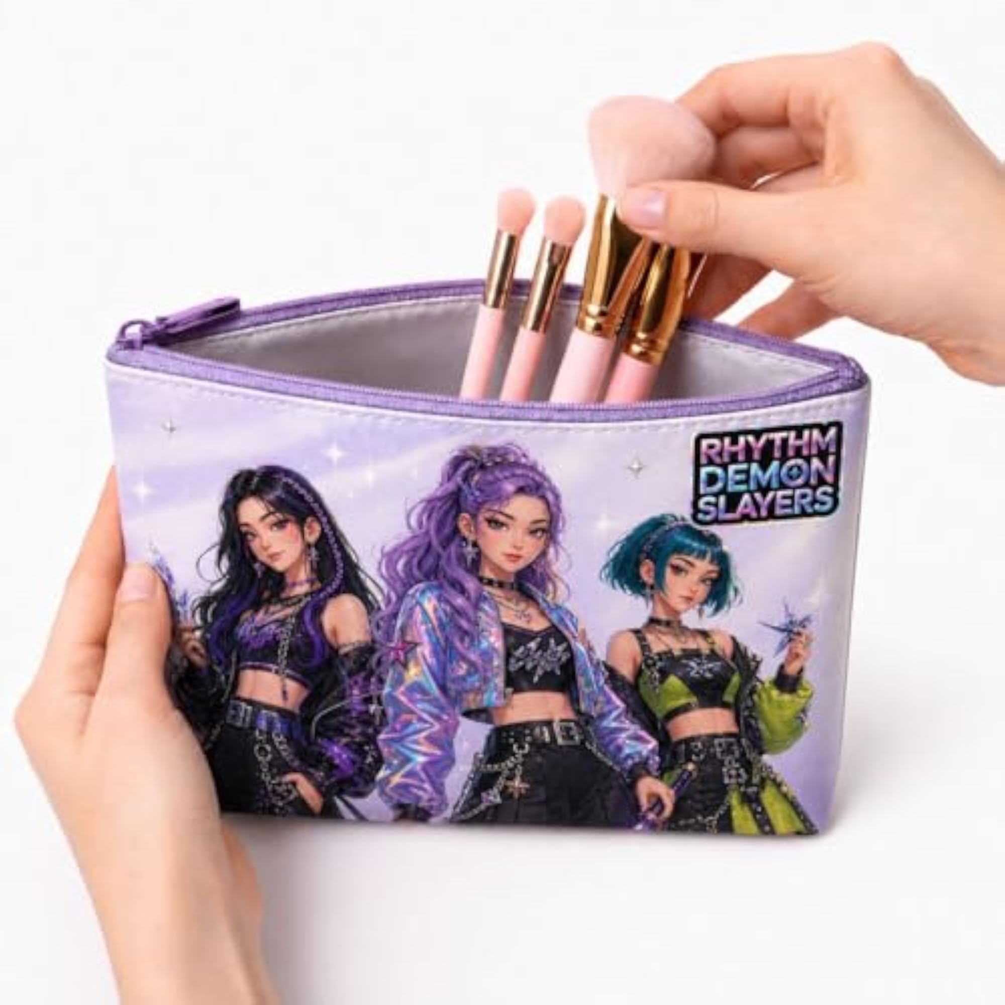 Multi Utility Zipper Pouch for Girls, School Stationery Organizer