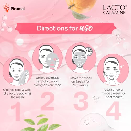 Image of Lacto Calamine Face Sheet Masks | Combo Pack | Vitamin C, Hyaluronic Acid & Green Tea Face Sheet Masks | Brightening, Hydrating & Clarifiying | 150ml (Pack of, 6)