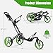 ULTIMATE Golf Push Cart, Foldable Golf Trolley w/360° Swivel Front Wheel, Drink Holder, Scoreboard, Lightweight Walking Golf Cart with Brake Wheels & Adjustable Handle (Green)