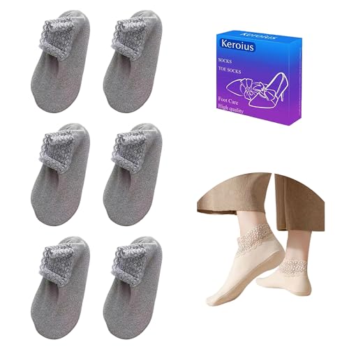 Image of 3Pairs Ruffle Lace Socks for Women Casual Ankle Knit Cotton Frilly Sock Breathable Knit Non-Slip Low Cut Crew Socks