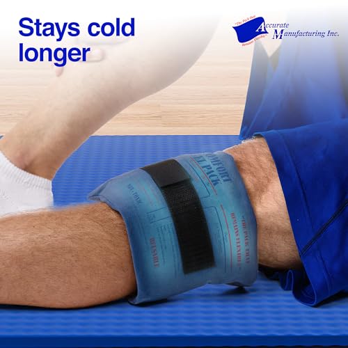 Flexible Reusable Gel Packs for Neck, Wrist, Arm, Back and Shoulder Pain Relief - Versatile Hot or Cold Gel Packs for Injuries, Sore Muscles or Toothache Pain Relief, Blue, 6\" x 10\", 2 Pack