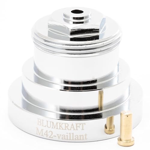 BLUMKRAFT - Adaptador de metal para radiador M42 x1.5 Vaillant (prototipo) a M30 x 1.5 para termostato/cabeza termostática M30x1.5 macho: nueva versión