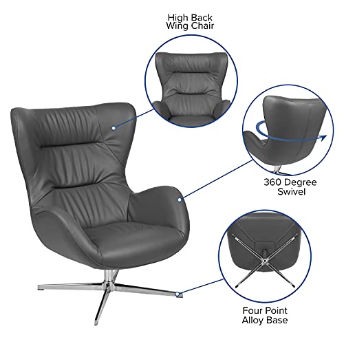 Sillón Plegable Piel Sintética Gris miniatura 4