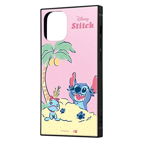 イングレム iPhone 12 mini ディズニー キャラクター 耐衝撃 ハイブリッド ケース カバー KAKU ストラップ ホール 付き スクエア 軽量 リロ&スティッチ/砂遊び IQ-DP26K3TB/ST002