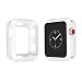 Qinfeng Shock-Proof Anti-Scratch and Shatter-Resistant Soft Slim TPU Protective Cover Bumper Case Compatible with Apple Watch Series 44mm 42mm 40mm 38mm 4 3 2 1 (Matte White, 42MM)