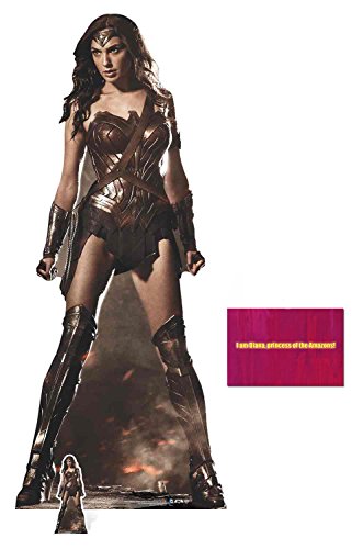 Fan Pack - Wonder Woman (Gal Gadot) Lifesize and Mini Cardboard Cutout/Standup/Standee - Includes 8x10 Star Photo