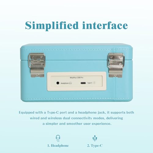 Image of CD Player with Bluetooth Speaker, High-Fidelity Sound, App-Controlled, Magnetic Display for Photos & Pins, Retro Desktop Music Player, Gift for Music Lovers (Light Blue)
