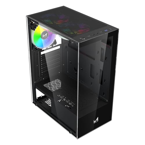 Image of ICE Master Thunder Mid-Tower Computer Case /Gaming Cabinet - Black | Support ATX, M-ATX, ITX | Pre-Installed 2 Top & 1 Rear Rainbow Fans
