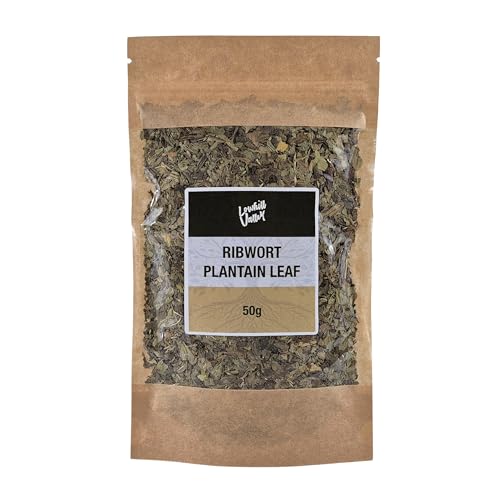 Lowhill Valley Ribwort Plantain Leaf - Cut and Dried Plantago lanceolata Leaves - For Respiratory Function and Digestive Well-being- Loose Herbal Tea - 100% Natural – 50g