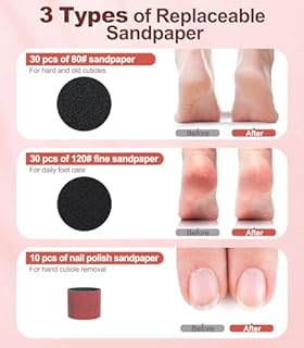 FISHOAKY Pedicure Elettrico Raspa Piedi Professionale 800RPM Calli Piedi Rimozione 9 Velocità Rimuovi Calli Piedi Elettrico Fresa Piedi Leviga Regali di Natale per Fidanzata Moglie Anziano