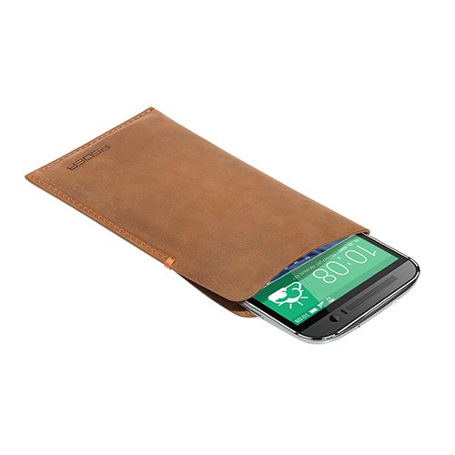 Pedea Tennessee Echtleder Tasche für HTC One M9 / HTC One M8 (One 2) / HTC One M8s tobacco braun