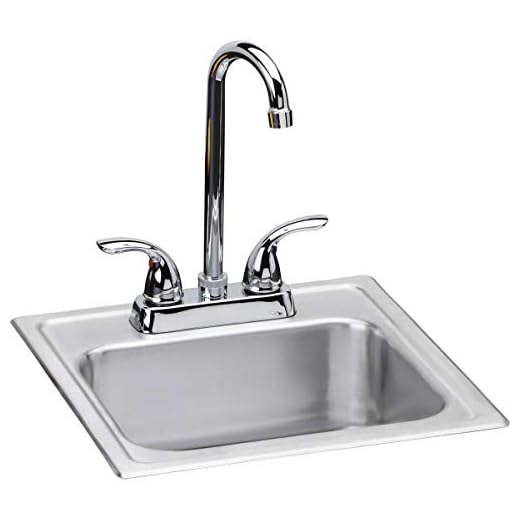 Elkay DSEP1515C Dayton Single Bowl Drop-in Stainless Steel Bar Sink + Faucet Kit