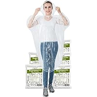 Igoera®️ chubasquero desechable, pack de 5 chubasqueros transparentes con capucha, poncho impermeable para festivales, conciertos y actividades al aire libre.